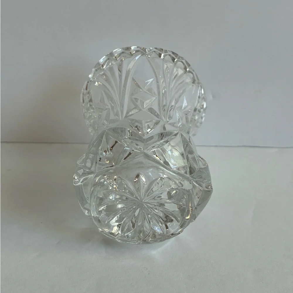 Vintage Clear Cut Crystal Small Vase Toothpick Matchstick Holder Decor 2x3